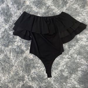 Black Off-The-Shoulder Bodysuit